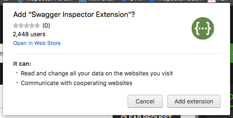 Adding the Swagger Inspector extension to Chrome